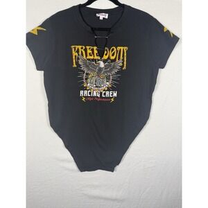 Madrag Women's Black Cotton‎ Freedom Racing Crew T-Shirt Size Large